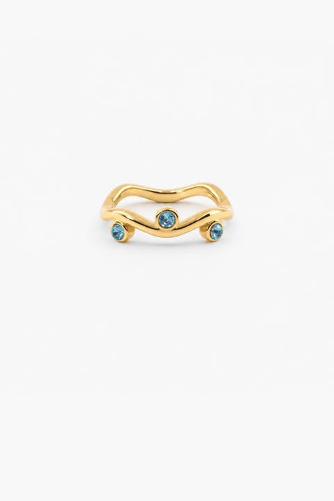 Aquamarine Wave Ring