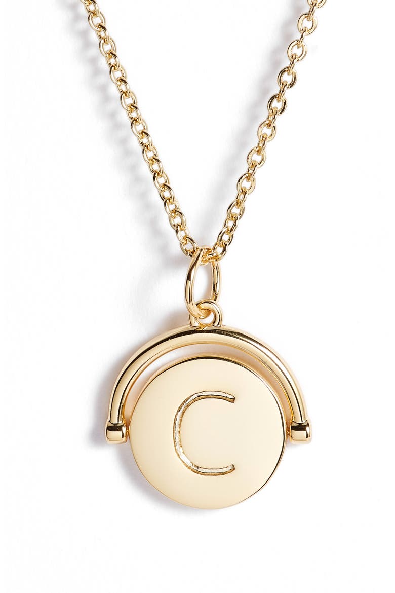 Love Letters Spinning Initial Necklace, Alternate, color, GOLD/ C