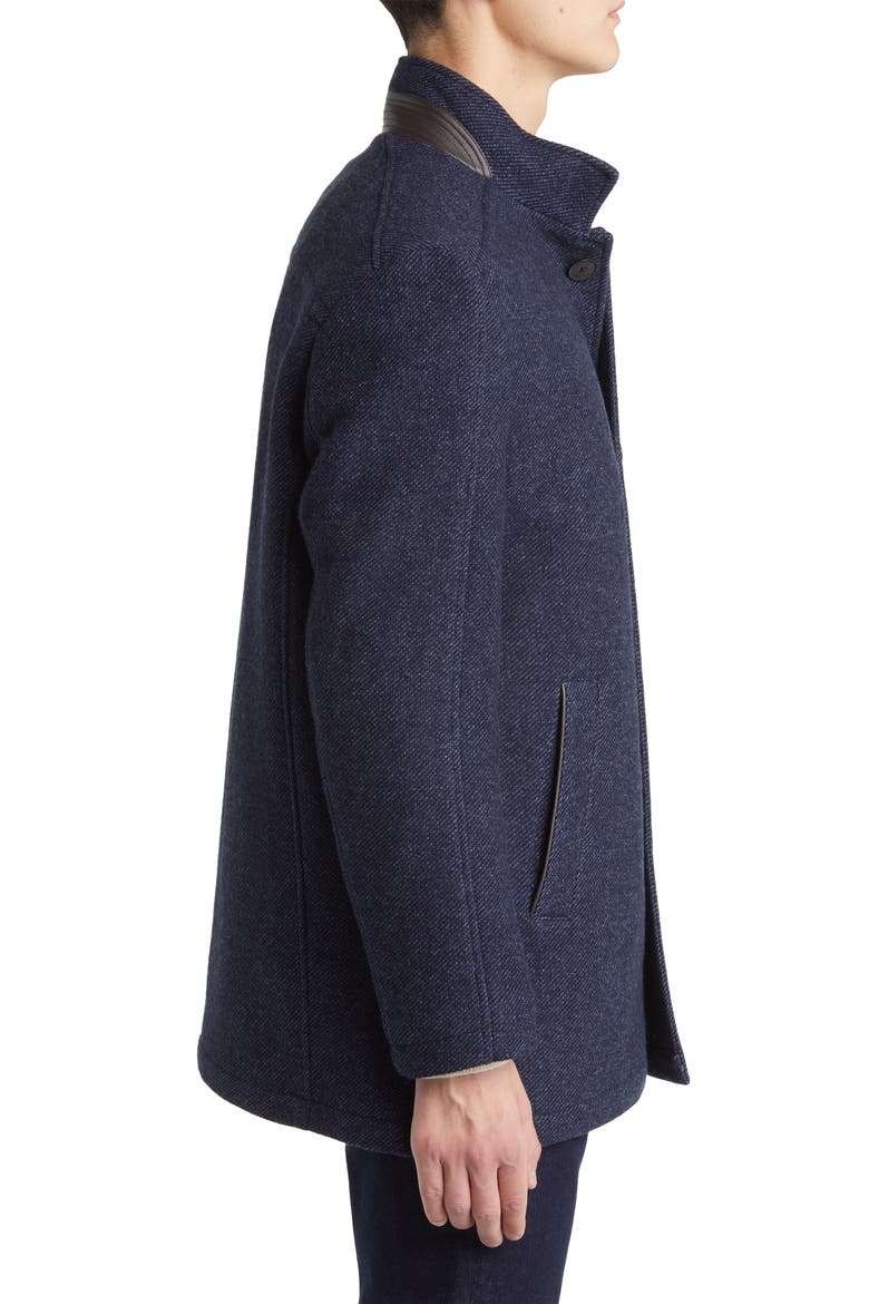 Upton Bib Insert Wool Blend Car Coat, Alternate, color, NAVY