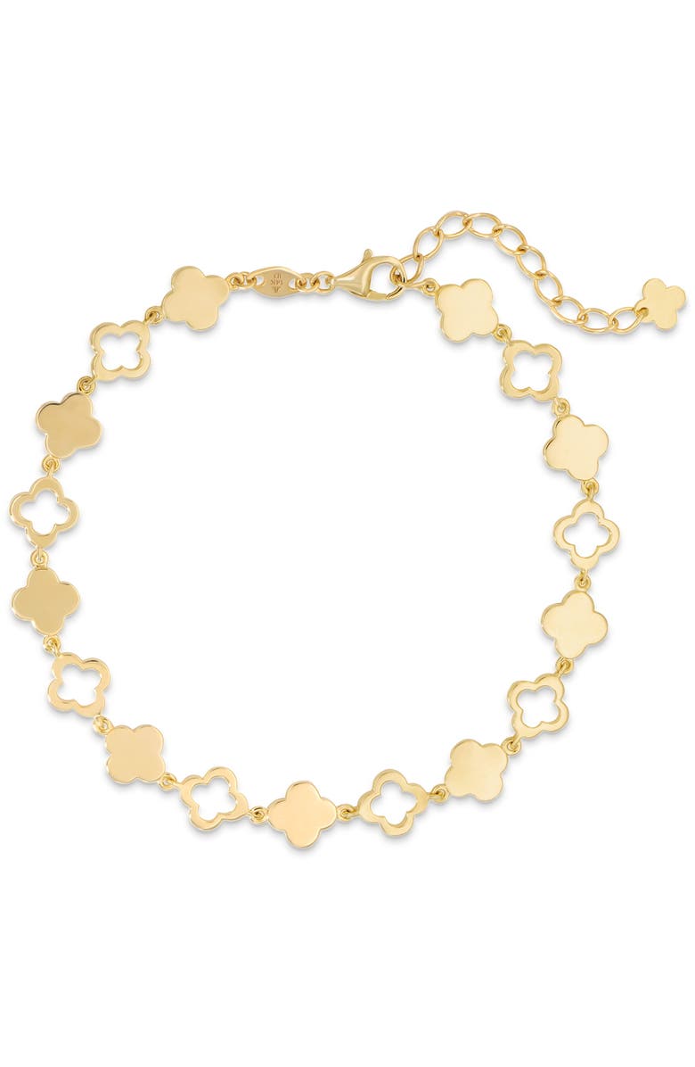 DEVATA Clover Chain Bracelet in 14K Gold, 7mm, Alternate, color, Yellow Gold