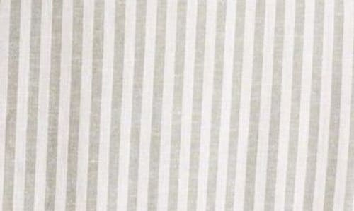 Caslon Stripe Tiered Linen Blend Midi Skirt In Gray