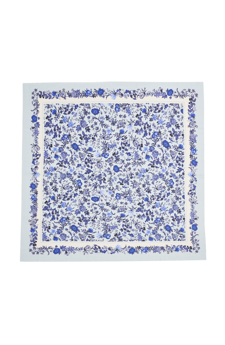 Fable England Ditsy Blue Folk Square Scarf, Main, color, Blue Hues