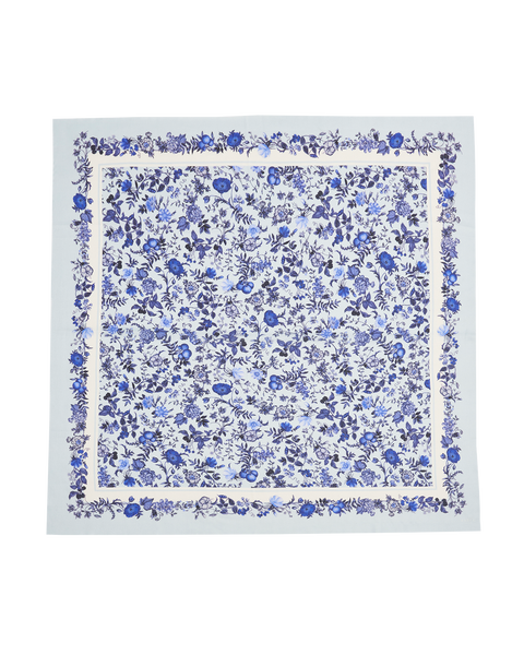 Ditsy Blue Folk Square Scarf