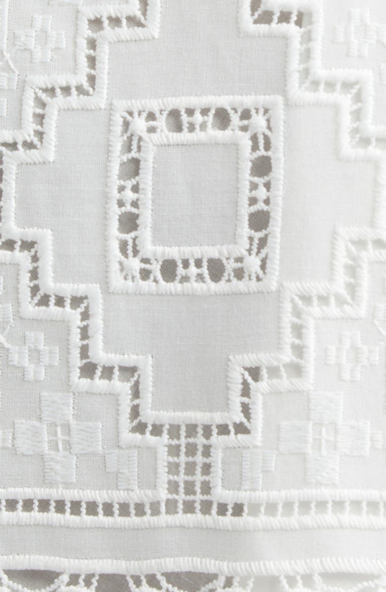 Zimmermann Aster Embroidered Lace Trim Long Sleeve Midi Dress, Alternate, color, Ivory