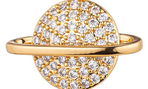 Eye Candy Los Angeles Saturn Cubic Zirconia Drop Earrings In Gold