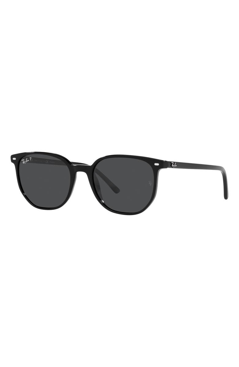 Ray-Ban Elliot 52mm Polarized Square Sunglasses, Alternate, color, Black