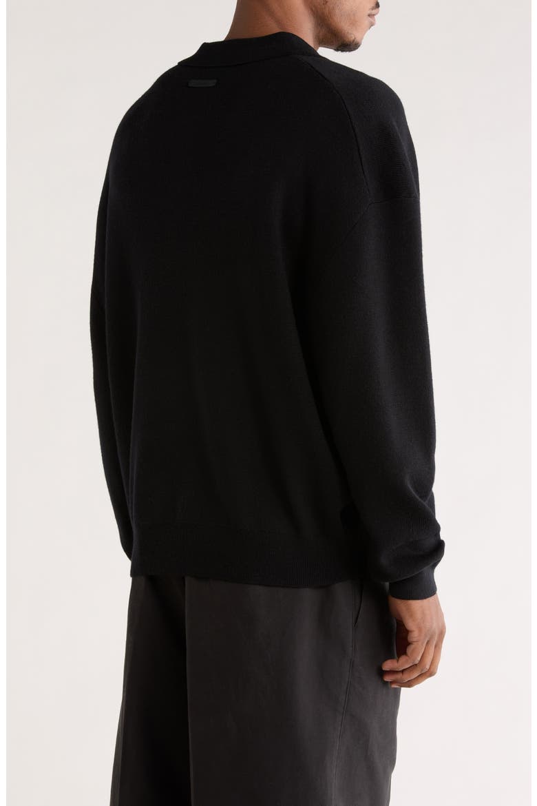 Signature '90s Merino Wool Polo Sweater, Alternate, color, VINTAGE BLACK
