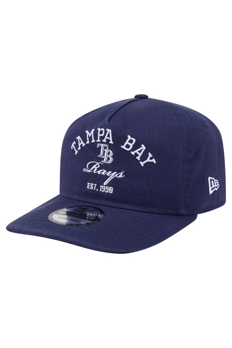 Men's New Era Navy Tampa Bay Rays Stacked 19TWENTY Adjustable Hat, Main, color, Navy