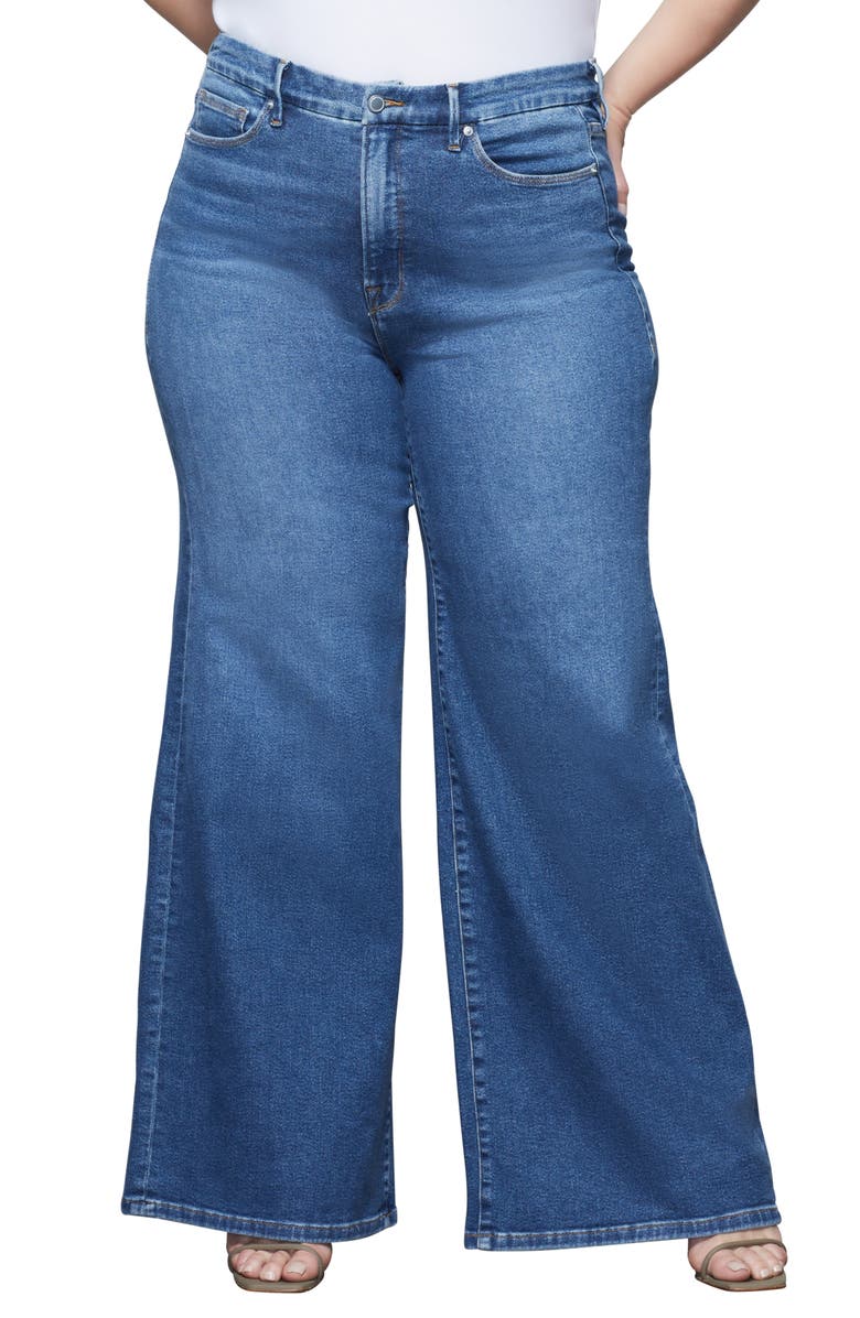Good American Good Pallazo Wide Leg Jeans, Alternate, color,