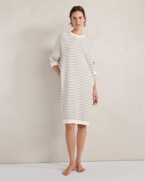Resti Organic Cotton Waffle Striped Short Sleeve Dress