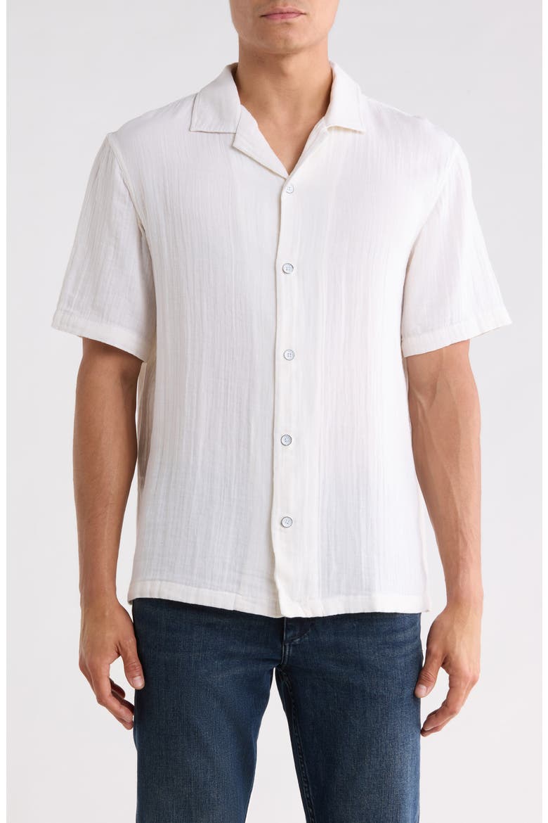 Alan Cotton Gauze Camp Shirt, Main, color, WHITE