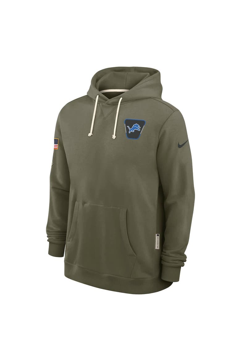 Men's Nike Olive Detroit Lions 2025 Salute to Service Sideline Standard Issue Dri-FIT Hoodie, Alternate, color, Olive