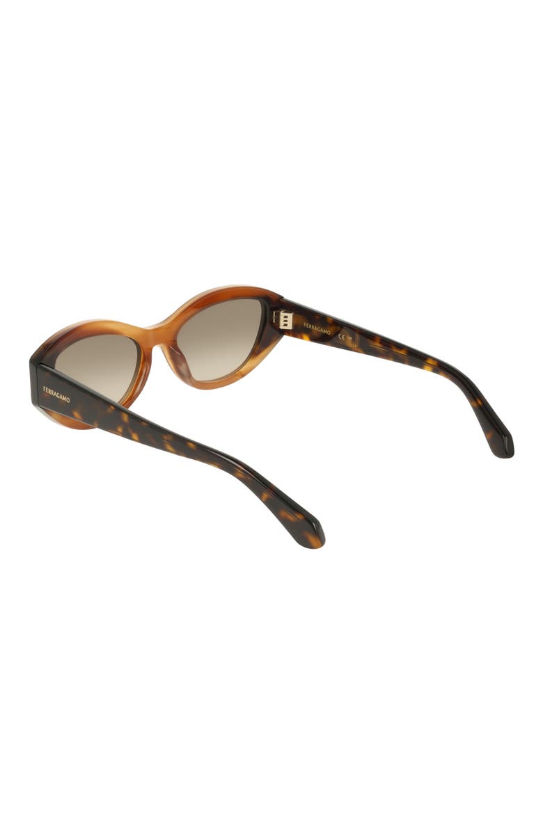 55mm Oval Sunglasses, Alternate, color, HONEY HORN/ DARK TORTOISE