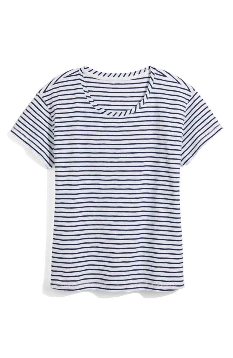 vineyard vines Relaxed Cotton Slub T-Shirt, Alternate, color, Stripe White/ Navy