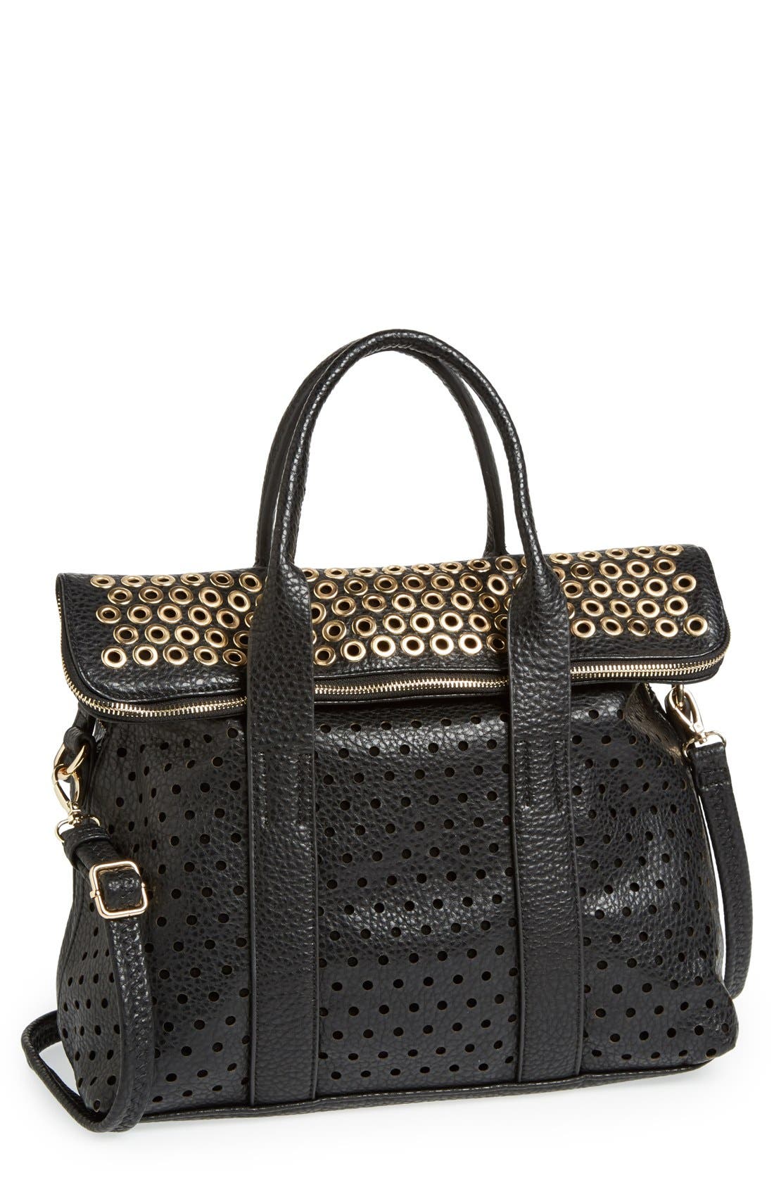 Expressions NYC Faux Leather Satchel, Main, color, 