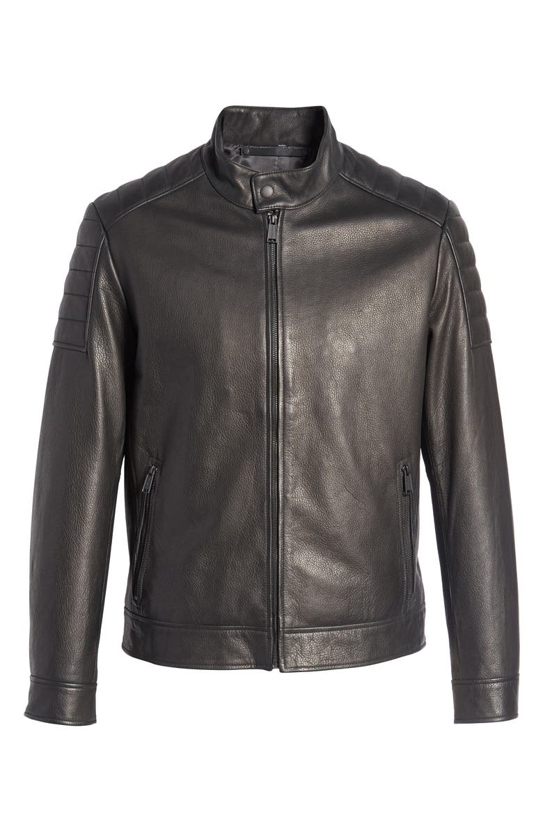 Cole Haan Leather Moto Jacket, Alternate, color,