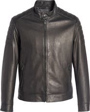 Cole Haan Leather Moto Jacket
