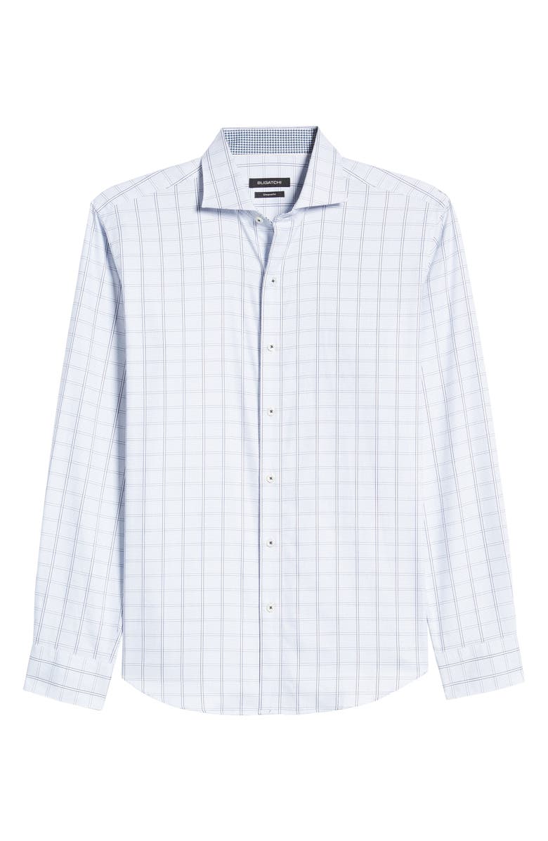 Bugatchi Shaped Fit Windowpane Button-Up Shirt, Alternate, color, 