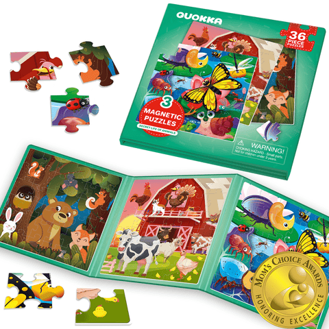 Magnetic Kids Jigsaw Puzzle Set - Animal, Space, Princess, and Math
