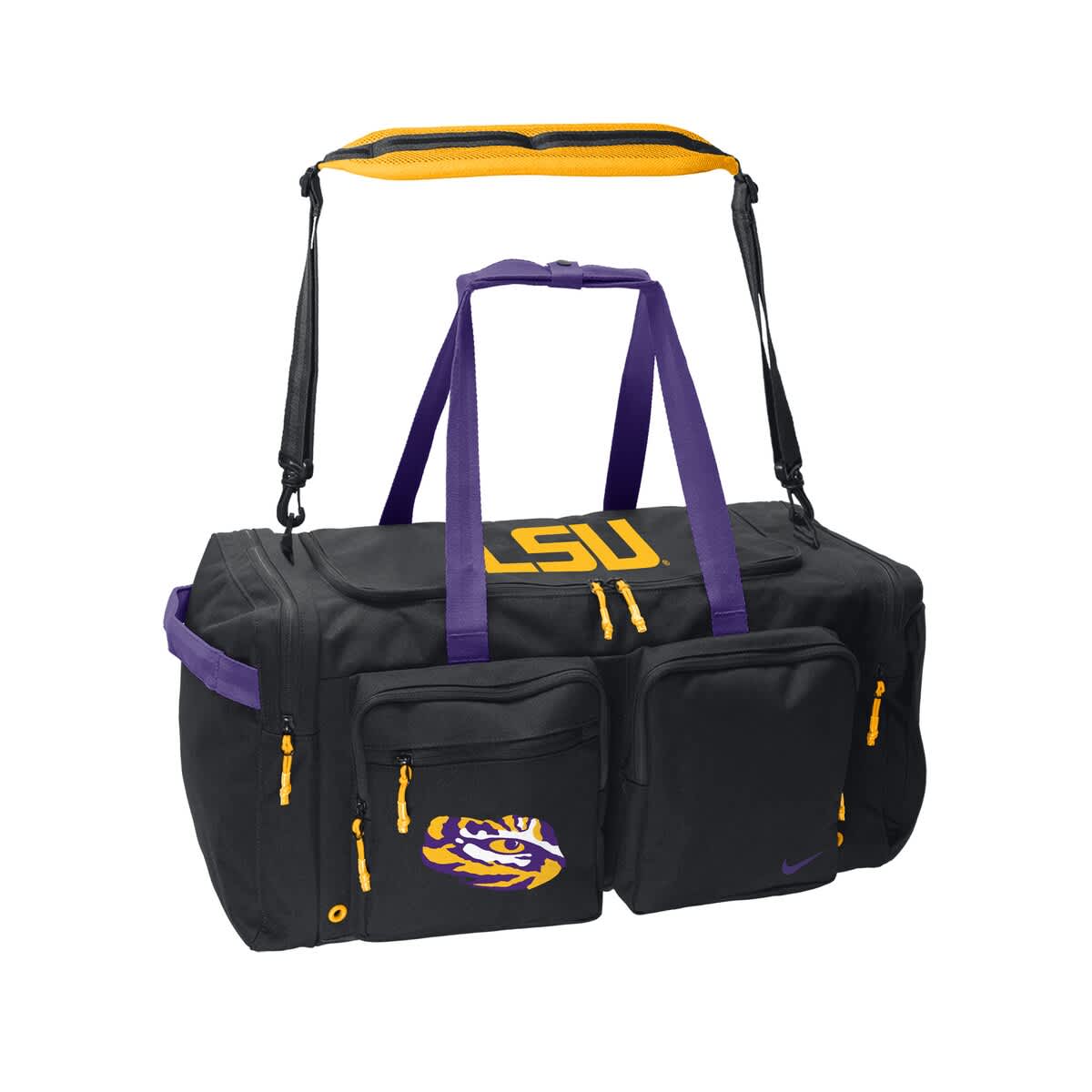 Nike LSU Tigers Utility Power Duffel Bag, Main, color, 