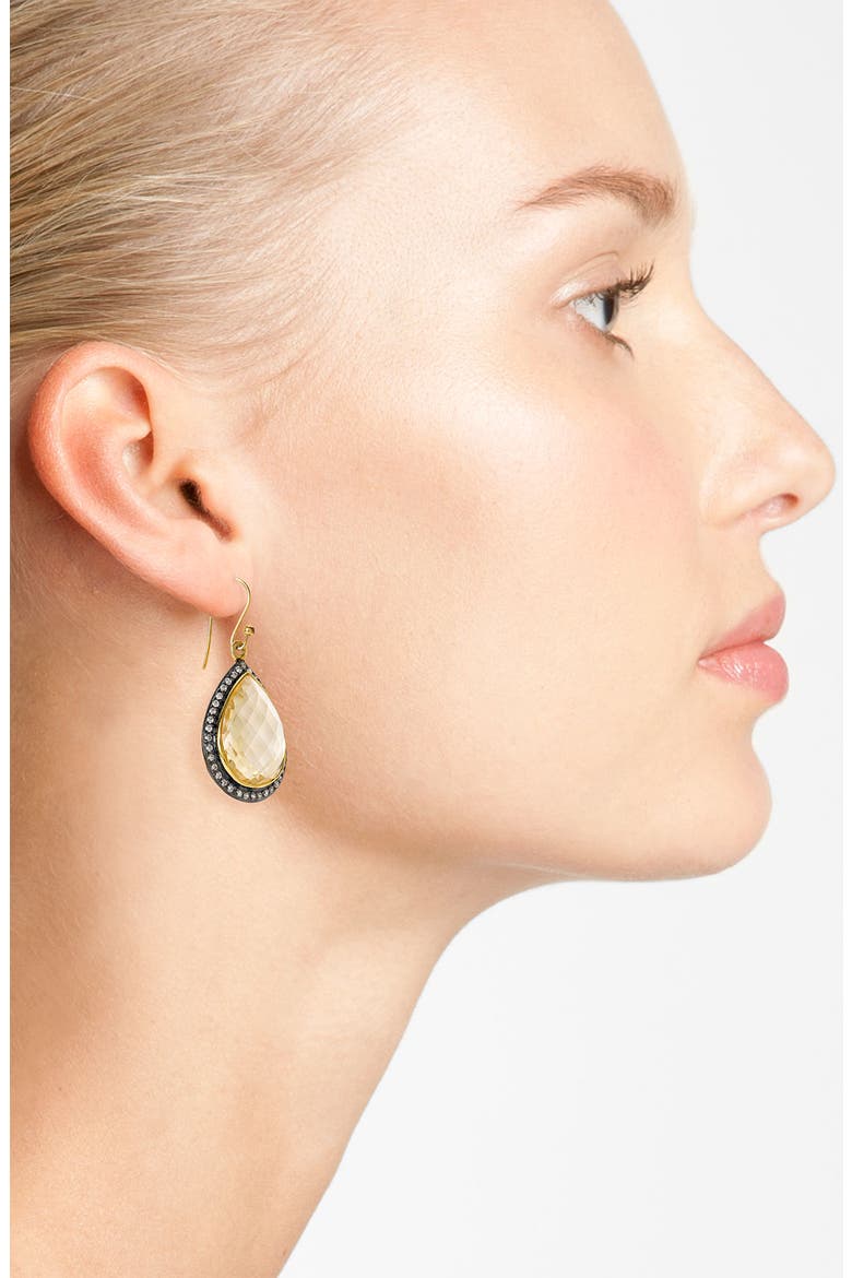 Small Teardrop Earrings, Alternate, color, GOLD/ CITRINE