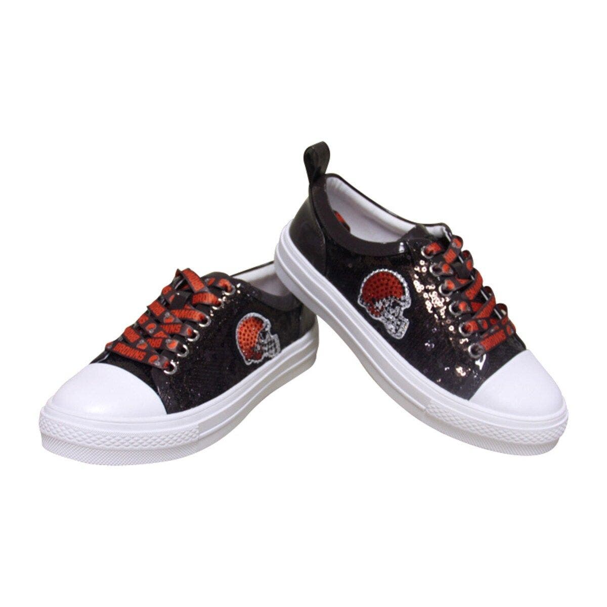 CUCE Women's Cuce Brown Cleveland Browns Team Sequin Sneakers, Alternate, color, 