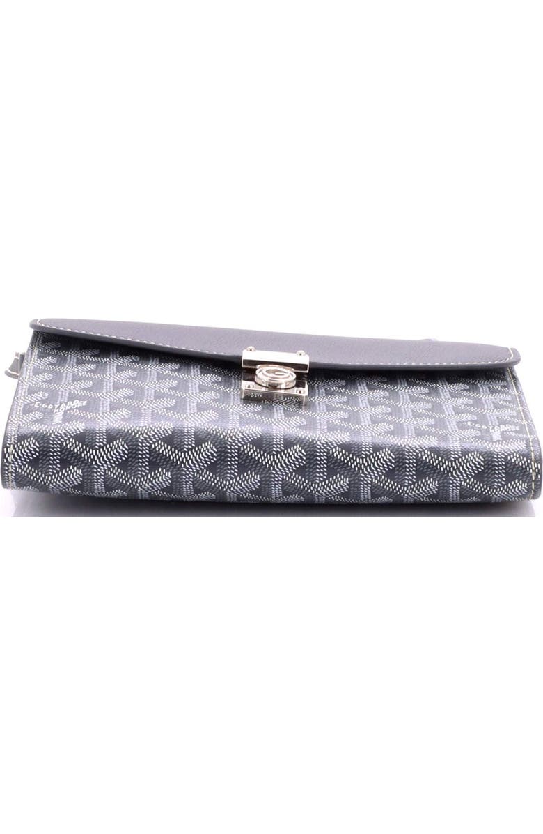 Pre-Owned Goyard Chypre Wallet on Strap Coated Canvas with Leather, Alternate, color, Gray