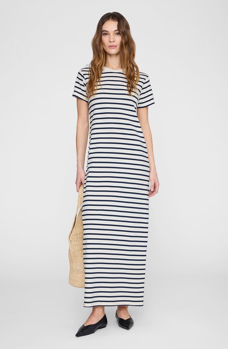 ANINE BING Wynne Dress Stripe, Main, color, Navy Stripe