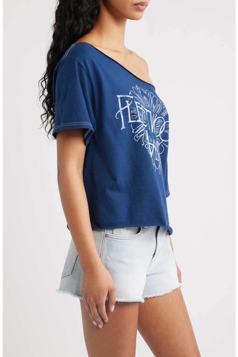 Fleetwood Mac Off the Shoulder Tee, Alternate, color, NAVY