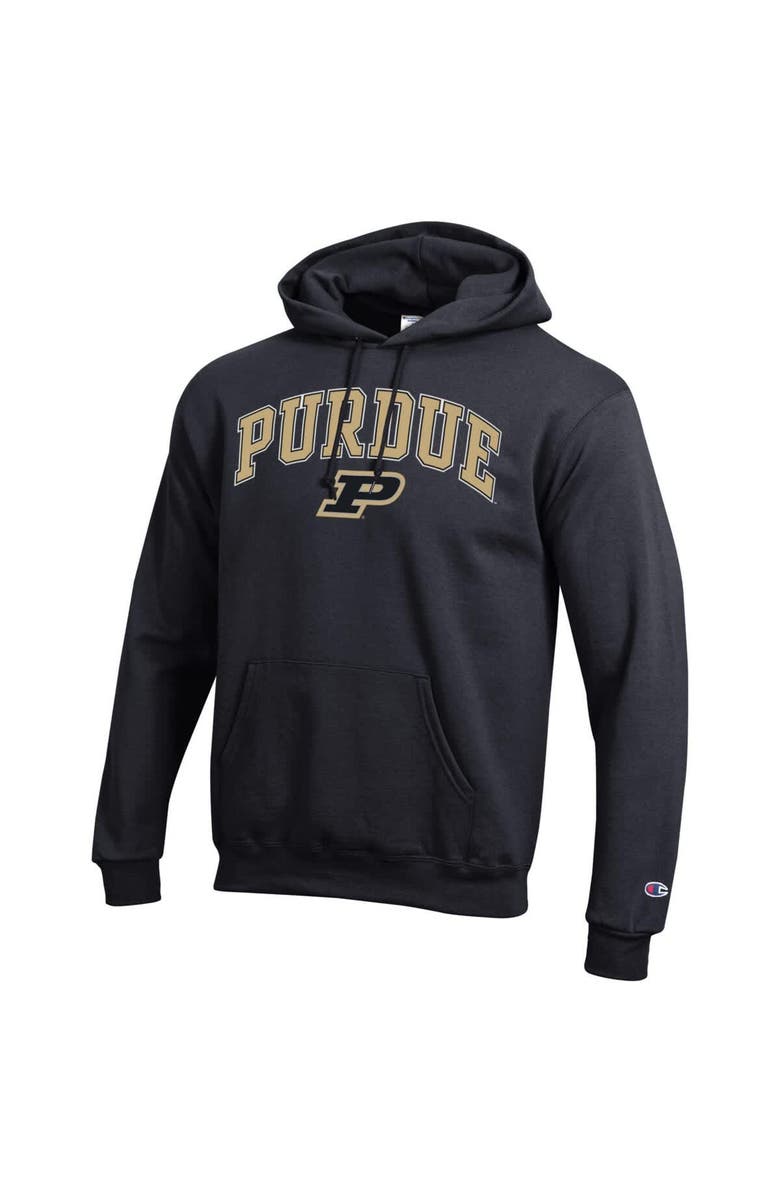 Champion Men's Champion  Black Purdue Boilermakers Arched Logo Fleece Pullover Hoodie, Alternate, color, Black