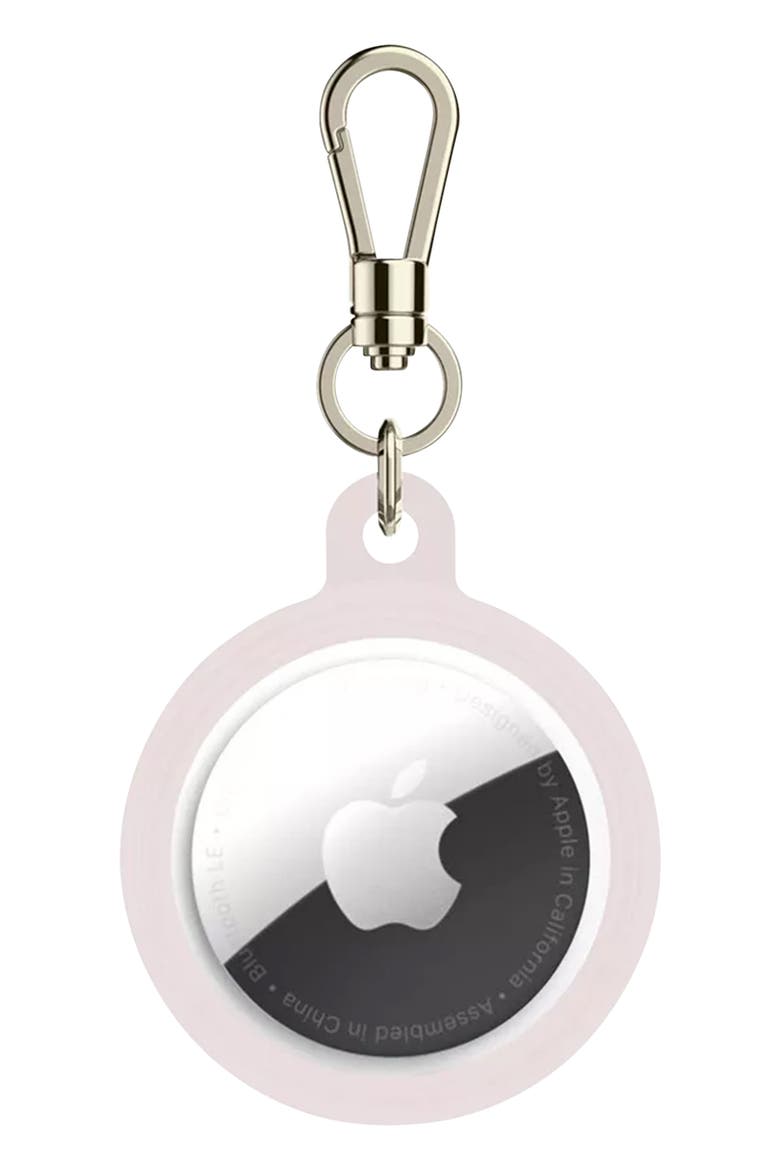 hollyhock airtag keychain, Alternate, color, HOLLYHOCK/ BLUSH/ CREAM