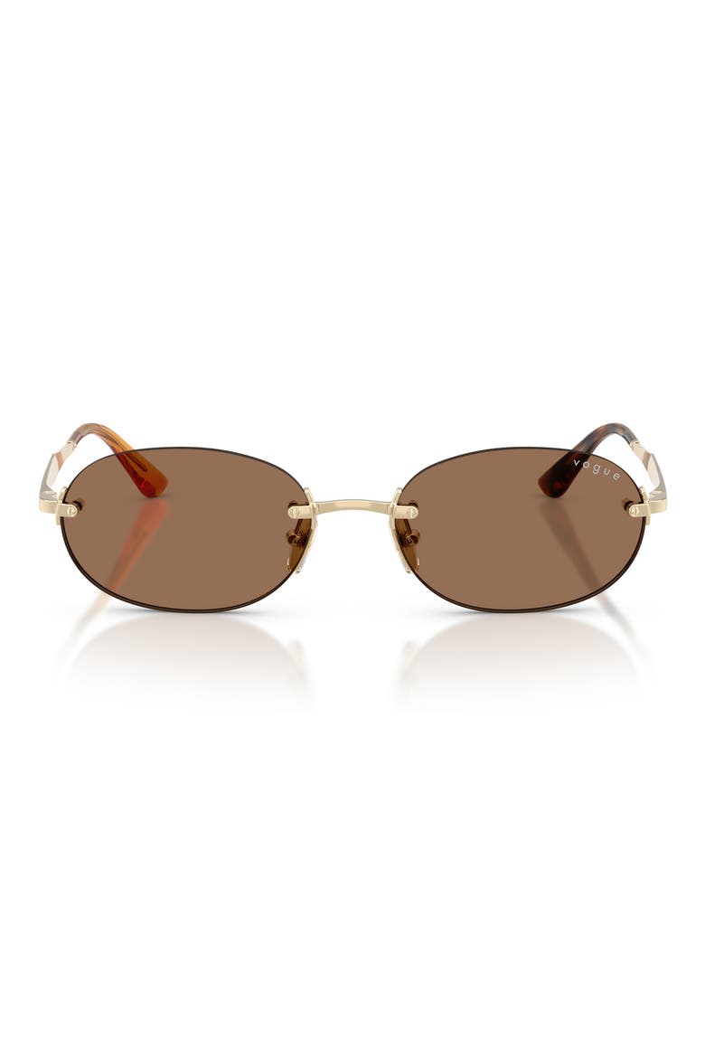 VO4342S 55mm Oval Sunglasses, Main, color, PALE GOLD / DARK BROWN