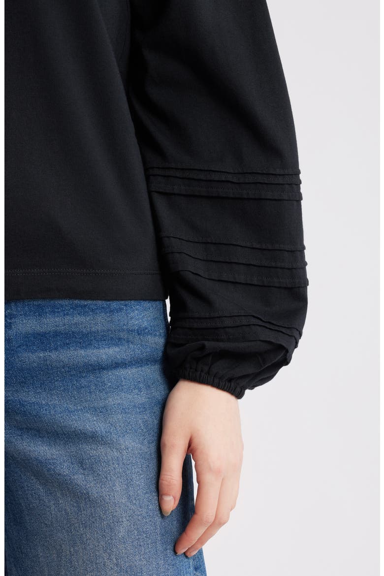 Cyrano Pintuck Jersey Top, Alternate, color, BLACK