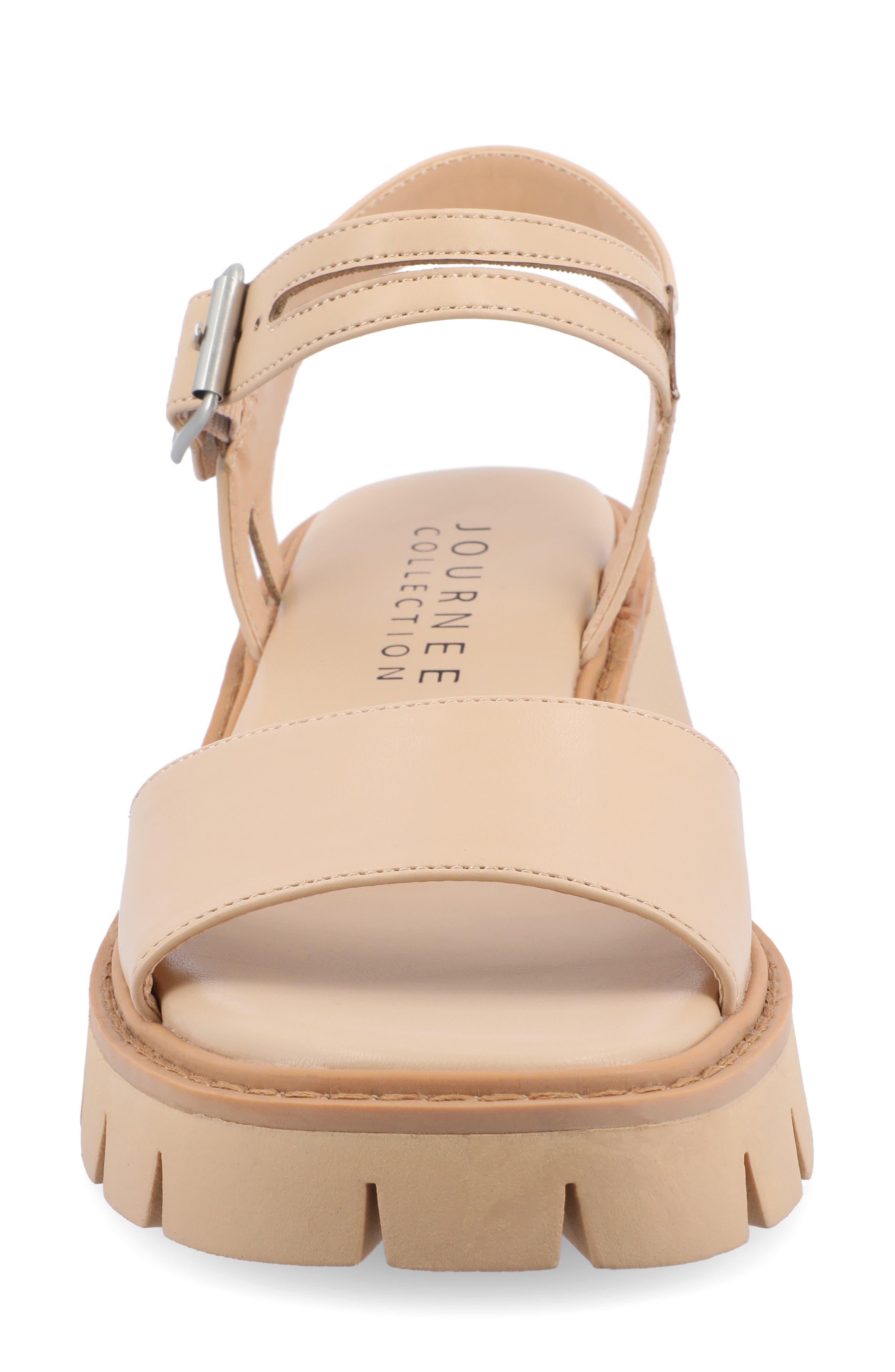 Journee Collection Lug Platform Sandal, Alternate, color, Beige