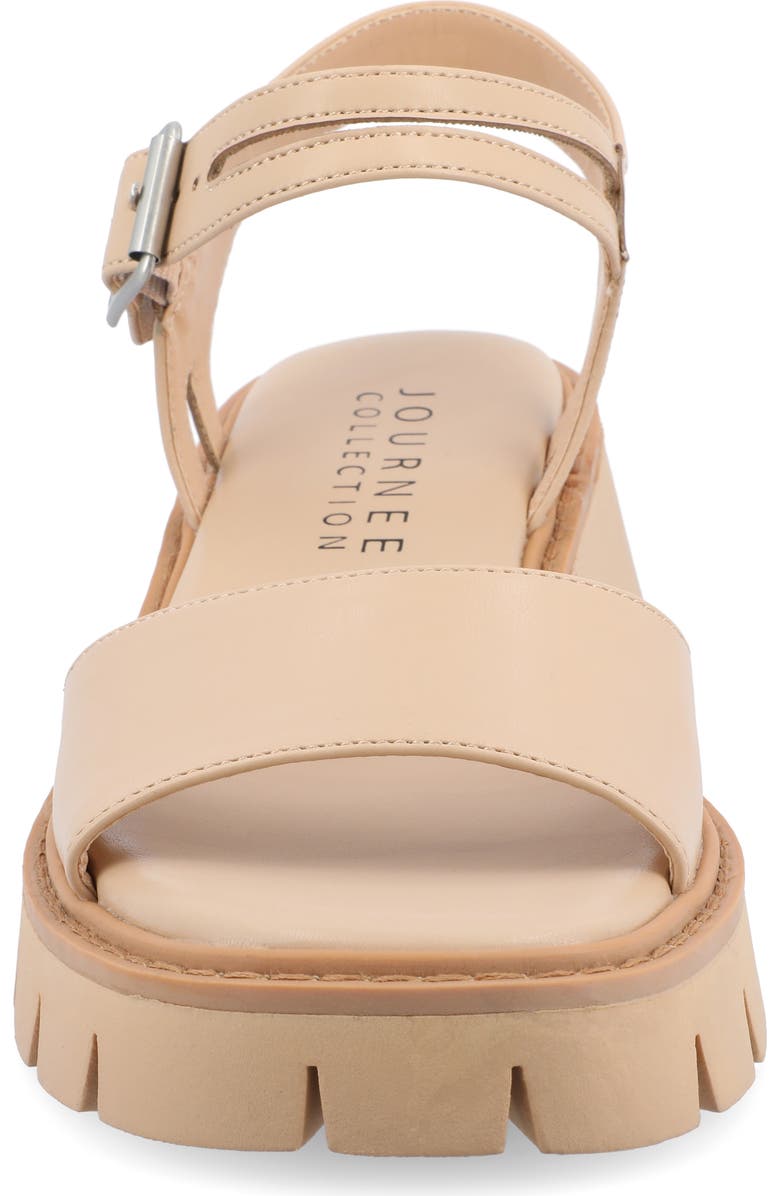Journee Collection Lug Platform Sandal, Alternate, color, Beige