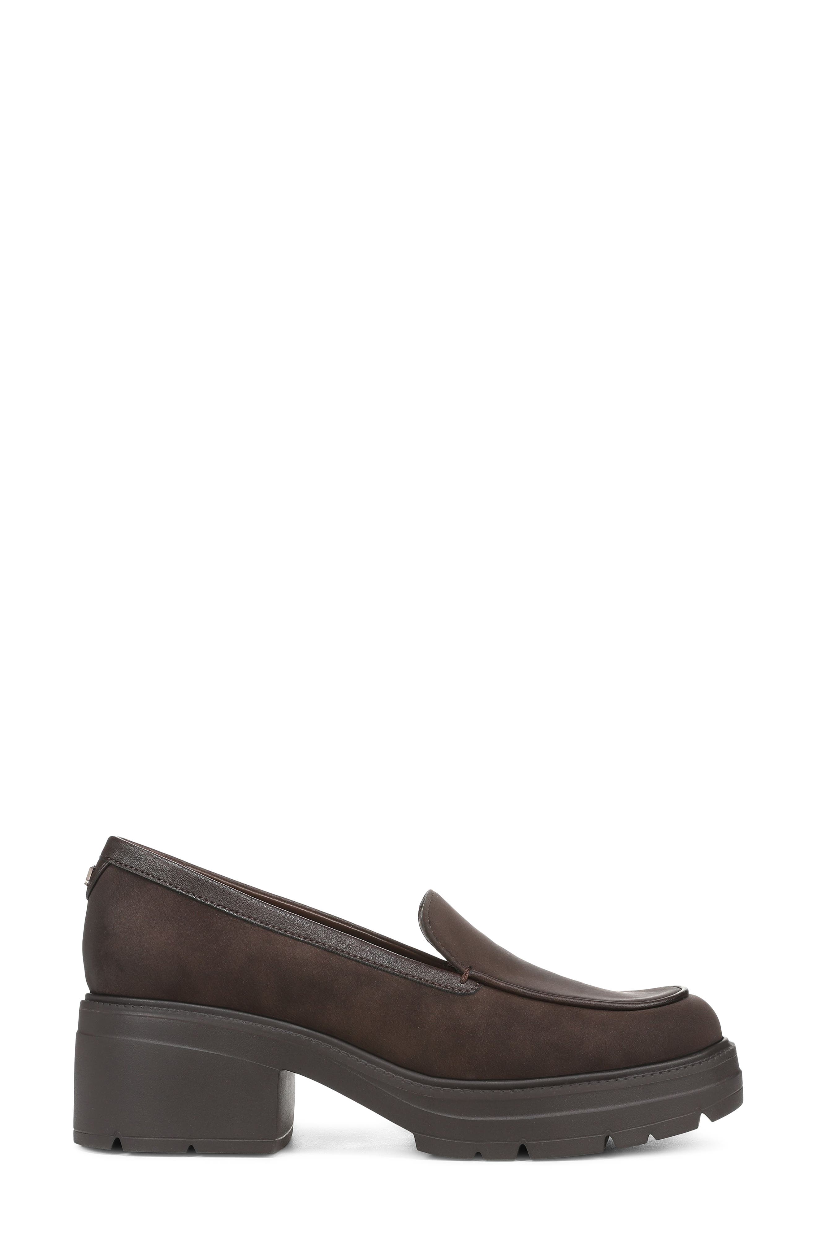 Luly Faux Leather Loafer, Alternate, color, DARK BROWN FAUX LEATHER