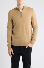 BOSS Ebenji Wool Quarter Zip Sweater