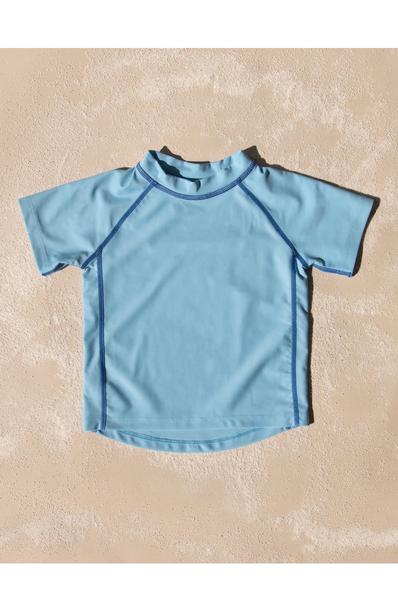 Leveret Kids Short Sleeve Rash Guard, UPF 50+ Swim Shirt, Alternate, color, Light Blue