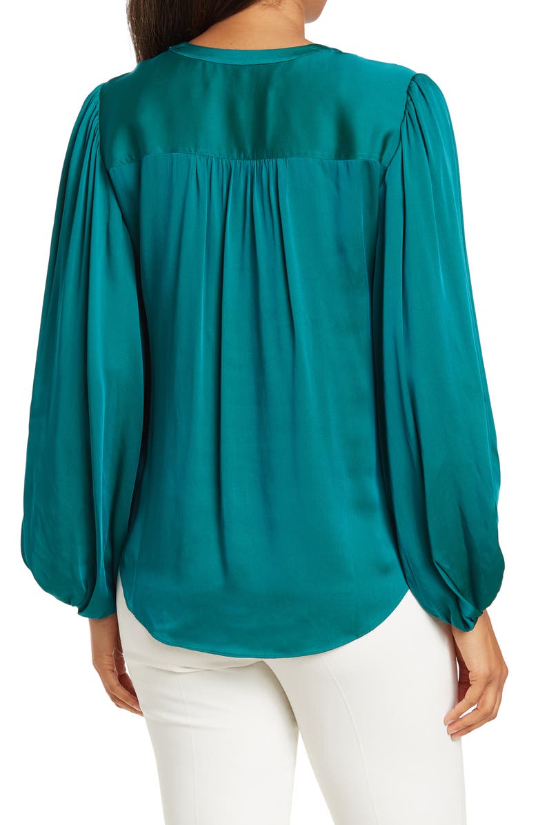 Trina Turk Devilline Blouson Sleeve Silk Blend Top, Alternate, color, 