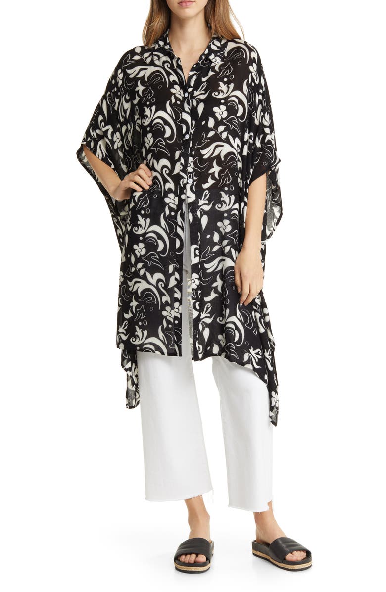 Nordstrom Wide Sleeve Button-Up Tunic, Main, color, 