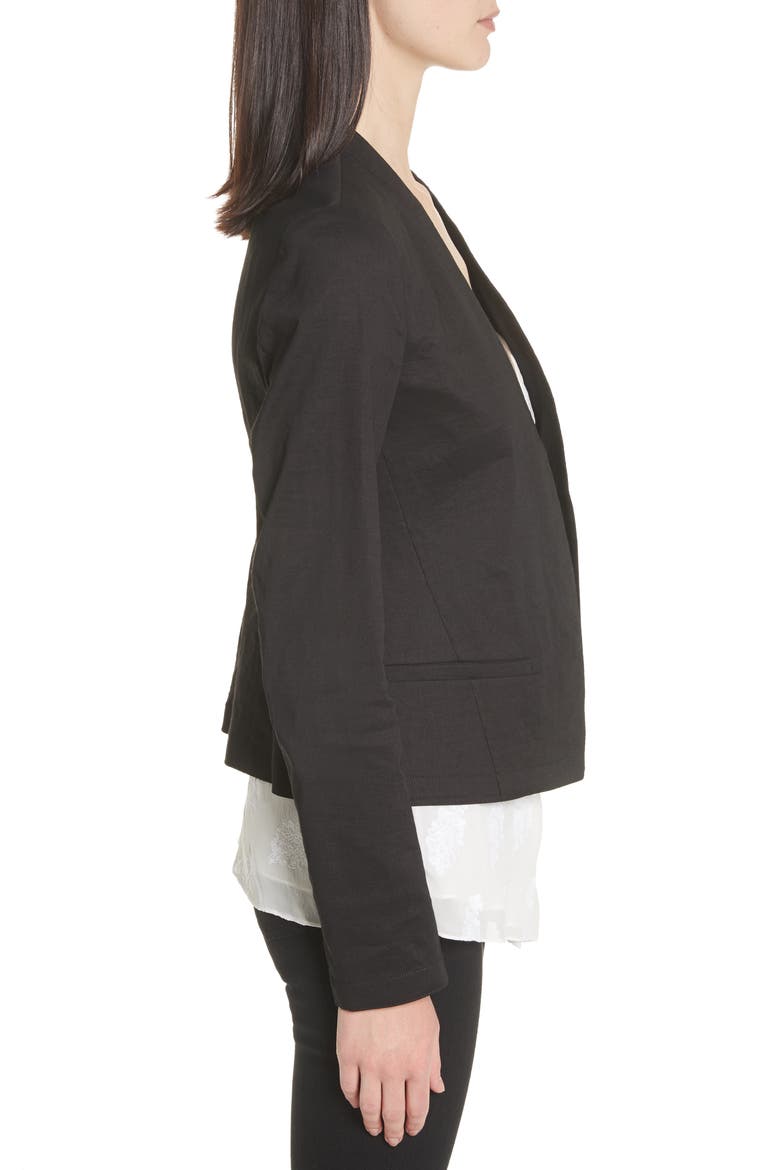 Clean Linen Blend Blazer, Alternate, color, BLACK MULTI