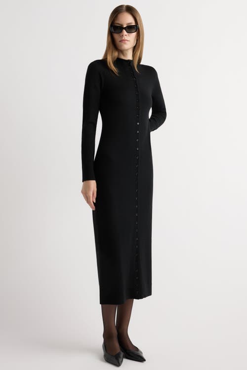Modern Citizen Charu Wool Button Maxi Dress In Black