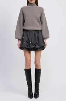 En Saison Florentina Long Sleeve Mixed Media Minidress