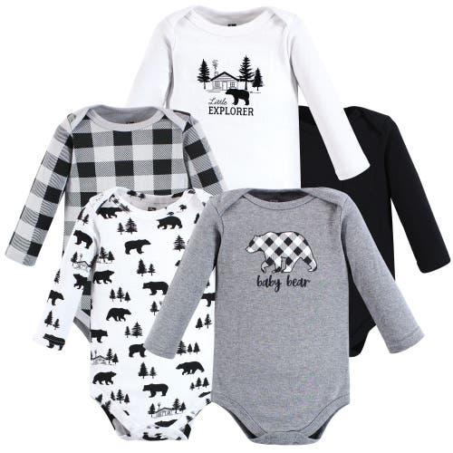 Hudson Baby Five-piece Collection Of Long-sleeve Cotton Bodysuits In Multi