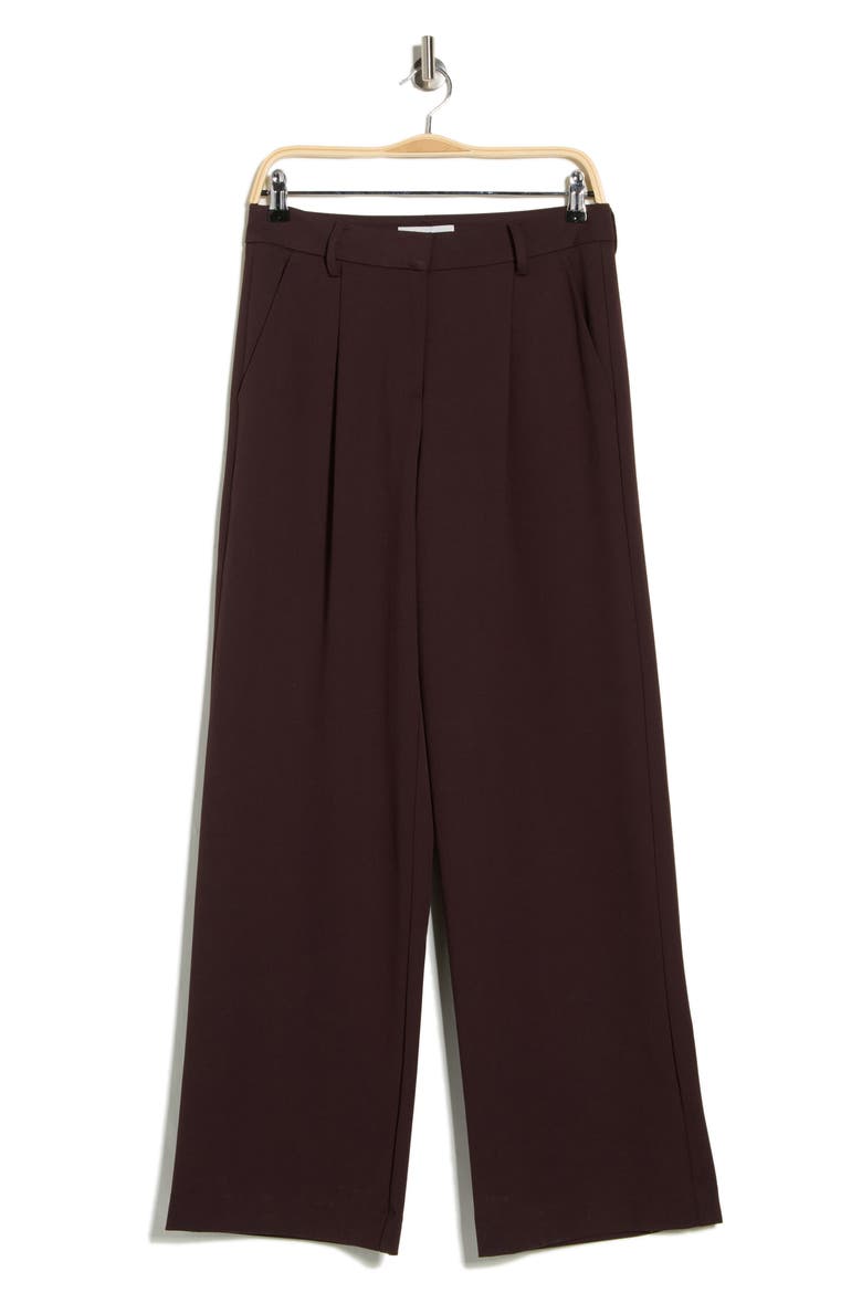 Pleated Wide Leg Trousers, Alternate, color, PLUM