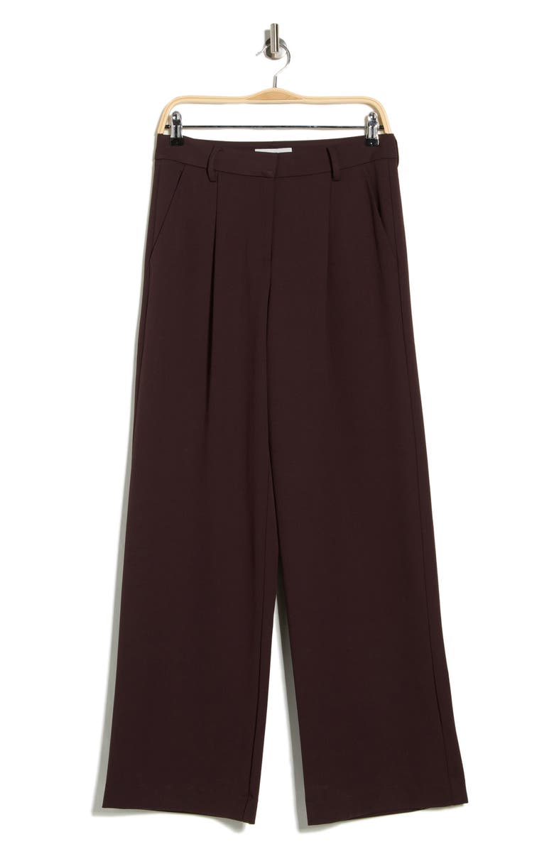 WAYF Pleated Wide Leg Trousers, Main, color, Plum