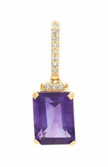 Frankie & Zoe 10K Yellow Gold Emerald Cut Amethyst & Diamond Pendant Necklace