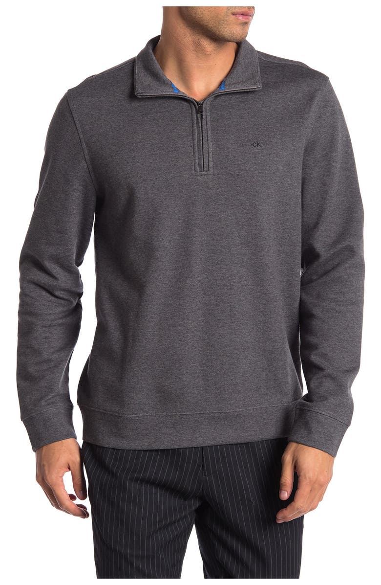 Calvin Klein Long Sleeve Quarter Zip Jacket, Main, color, 