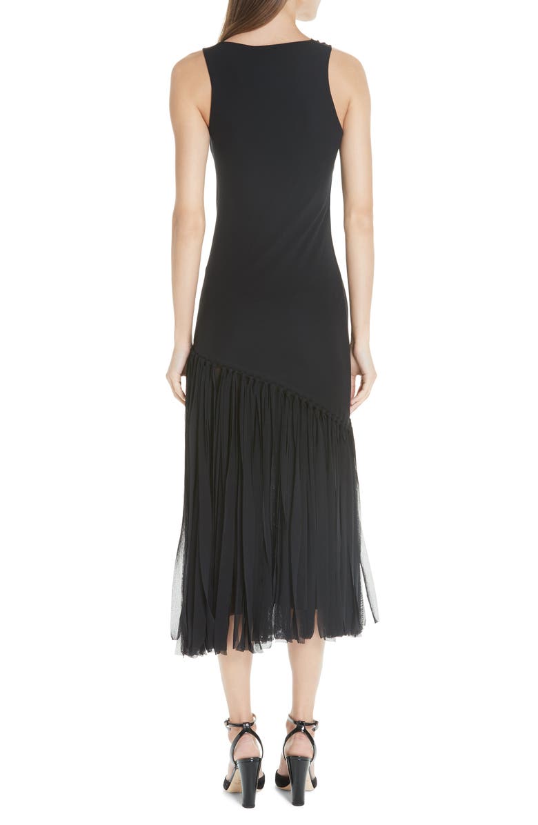 Fuzzi Tulle Fringe Midi Dress, Alternate, color,