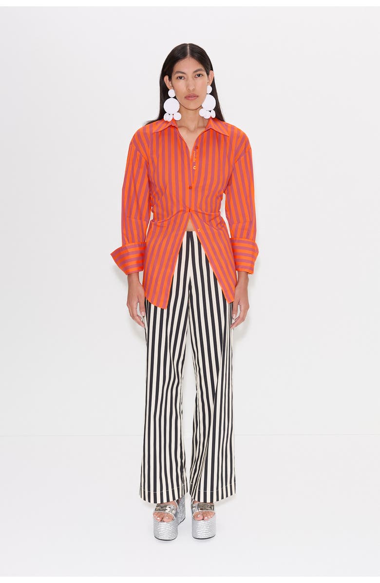 SIMONMILLER Pia Poplin Pant, Main, color, Black/White Stripe